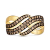 Thumbnail Image 4 of Le Vian Chocolate Diamonds® 0.74 CT. T.W. Diamond Waves Bypass Ring in 14K Honey Gold™