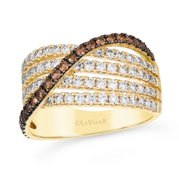 Le Vian® 1.59 CT. T.W. Diamond Slant Multi-Row Split Shank Ring in 14K Honey Gold™