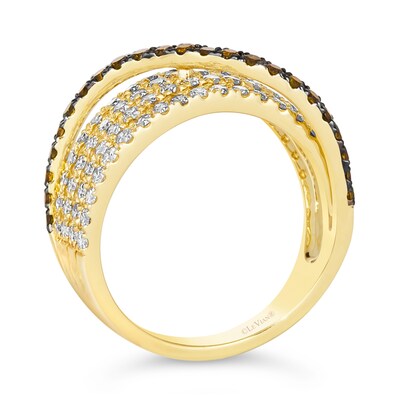 Le Vian® 1.59 CT. T.W. Diamond Slant Multi-Row Split Shank Ring in 14K Honey Gold™