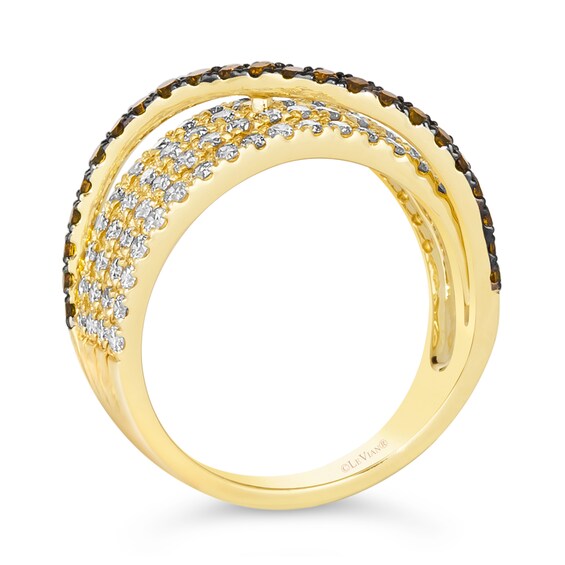 Le Vian® 1.59 CT. T.W. Diamond Slant Multi-Row Split Shank Ring in 14K Honey Gold™