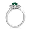 Le Vian® Oval Costa Smeralda Emeralds™ and 0.30 CT. T.W. Diamond Floral Frame Ring in Platinum