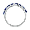 Thumbnail Image 3 of Pear-Shaped Blue Lab-Created Sapphire and 0.19 CT. T.W. Diamond Zig-Zag Band in Sterling Silver