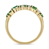 Multi-Shaped Lab-Created Emerald and 0.088 CT. T.W. Diamond Band in Sterling Silver with 14K Gold Plate