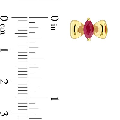 Eternally Bonded Marquise-Cut Ruby Bow Stud Earrings in 10K Gold