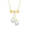Eternally Bonded 8.5-9.0mm Freshwater Cultured Pearl and Diamond Accent Bow Necklace in 10K Gold