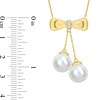 Eternally Bonded 8.5-9.0mm Freshwater Cultured Pearl and Diamond Accent Bow Necklace in 10K Gold