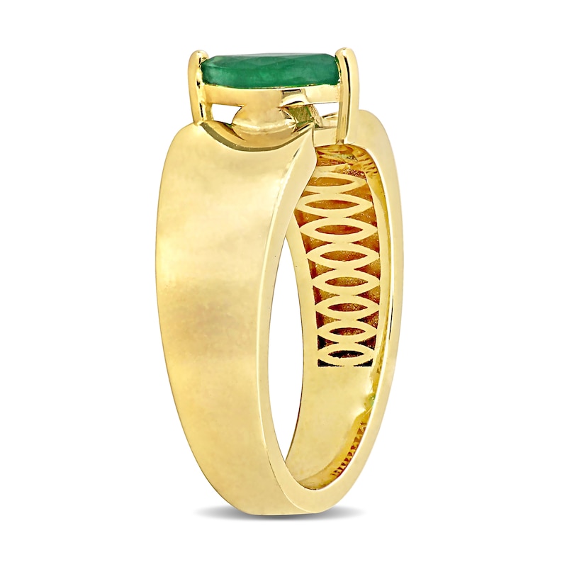 Main Image 2 of Eternally Bonded Marquise-Cut Emerald Solitaire Ring in 10K Gold