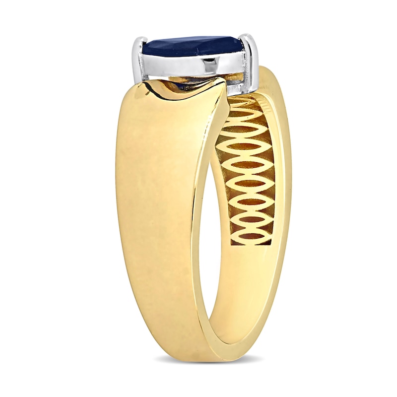 Main Image 2 of Eternally Bonded Marquise-Cut Blue Sapphire Solitaire Ring in 10K Gold