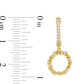 Circle of Gratitude® Collection 0.30 CT. T.W. Diamond Braided Dangle Hoop Earrings in 10K Gold