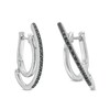 Thumbnail Image 1 of Unstoppable Love™ 0.10 CT. T.W. Black Diamond J-Hoop Earrings in Sterling Silver