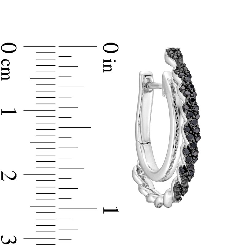 Unstoppable Love™ 0.30 CT. T.W. Black Diamond Braided J-Hoop Earrings in Sterling Silver