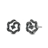 Thumbnail Image 1 of Circle of Gratitude® Collection 0.20 CT. T.W. Black Diamond Braided Frame Stud Earrings in Sterling Silver
