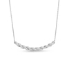 Thumbnail Image 1 of Circle of Gratitude® Collection 0.25 CT. T.W. Diamond Braided Curved Bar Necklace in 10K White Gold - 19"