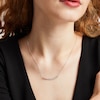 Thumbnail Image 2 of Circle of Gratitude® Collection 0.25 CT. T.W. Diamond Braided Curved Bar Necklace in 10K White Gold - 19"