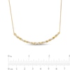Circle of Gratitude® Collection 0.30 CT. T.W. Diamond Polished Curved Bar Necklace in 10K Gold - 19"