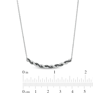 Circle of Gratitude® Collection 0.15 CT. T.W. Black Diamond Polished Curved Bar Necklace in Sterling Silver - 19"