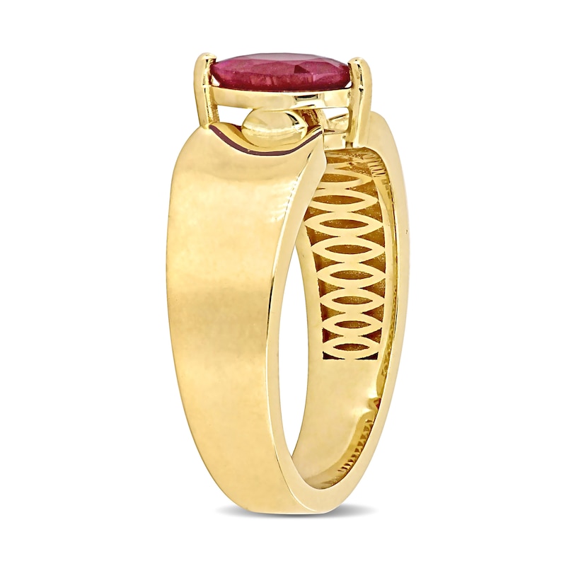 Main Image 2 of Eternally Bonded Marquise-Cut Ruby Solitaire Ring in 10K Gold