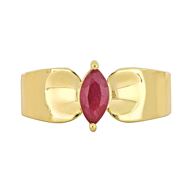 Main Image 4 of Eternally Bonded Marquise-Cut Ruby Solitaire Ring in 10K Gold