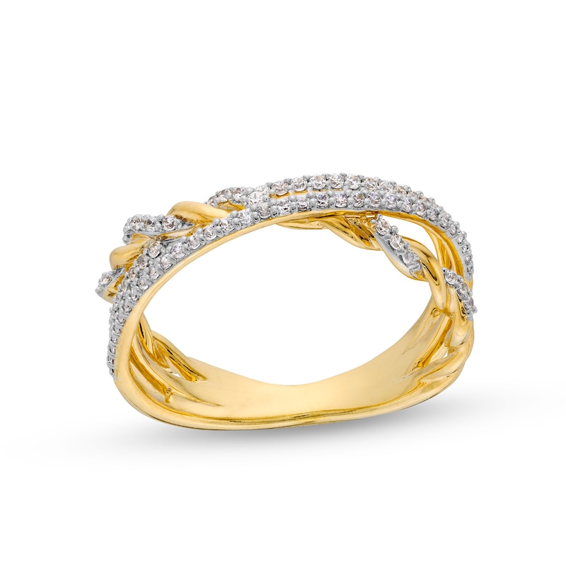 Circle of Gratitude® Collection 0.25 CT. T.W. Diamond Twist Orbit Band in 10K Gold|Peoples Jewellers