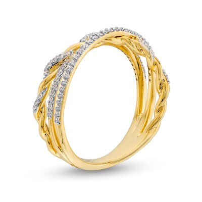 Circle of Gratitude® Collection 0.25 CT. T.W. Diamond Twist Orbit Band in 10K Gold
