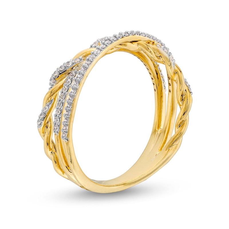 Circle of Gratitude® Collection 0.25 CT. T.W. Diamond Twist Orbit Band in 10K Gold|Peoples Jewellers