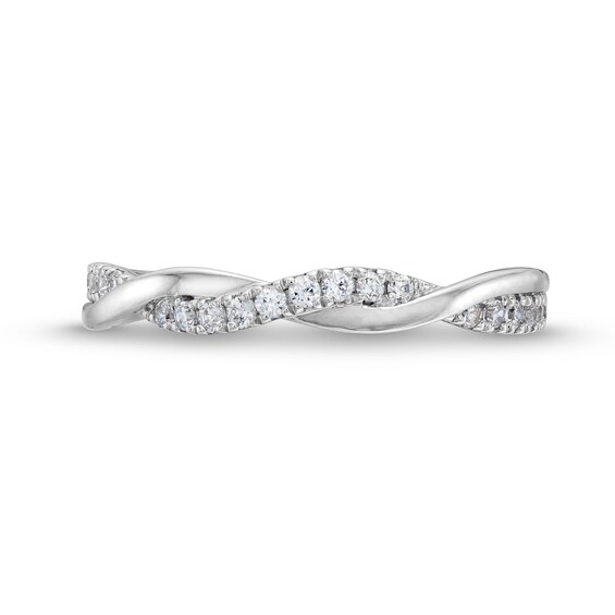 Circle of Gratitude® Collection 0.20 CT. T.W. Diamond Twist Band in 10K White Gold
