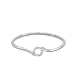 Circle of Gratitude® Collection 0.15 CT. T.W. Diamond Bypass Bangle in Sterling Silver