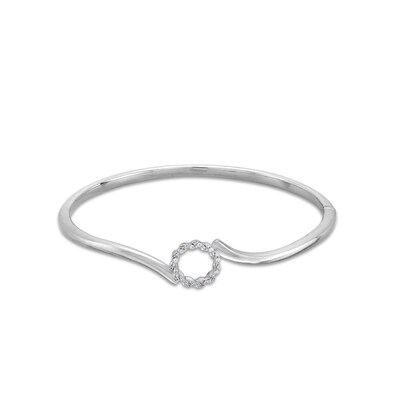 Circle of Gratitude® Collection 0.15 CT. T.W. Diamond Bypass Bangle in Sterling Silver