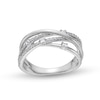 Thumbnail Image 1 of Circle of Gratitude® Collection 0.20 CT. T.W. Diamond Multi-Row Orbit Ring in Sterling Silver