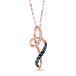 Le Vian® Blueberry Sapphires™ and Diamond Accent Ribbon Pendant in 14K Strawberry Gold™