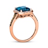 Thumbnail Image 2 of Le Vian® Emerald-Cut Deep Sea Blue Topaz™ and 0.30 CT. T.W. Diamond Octagon Frame Ring in 14K Strawberry Gold®