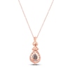 Thumbnail Image 2 of Le Vian® Faceted Pear-Shaped Chocolate Quartz™ and 0.50 CT. T.W. Diamond Ornate Frame Pendant in 14K Strawberry Gold™