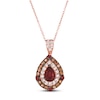 Thumbnail Image 1 of Le Vian® Pear-Shaped Pomegranate Garnet™ and 0.60 CT. T.W. Diamond Teardrop Pendant in 14K Strawberry Gold™