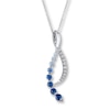 Thumbnail Image 1 of Le Vian® Blueberry Sapphires™, Vanilla Sapphires™ and 0.15 CT. T.W. Diamond Denim Ombré™ Pendant in 14K Vanilla Gold™