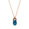 Thumbnail Image 1 of Le Vian® Oval Deep Sea Blue Topaz™ and 0.10 CT. T.W. Diamond Pendant in 14K Strawberry Gold®