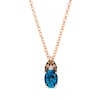 Thumbnail Image 0 of Le Vian® Oval Deep Sea Blue Topaz™ and 0.10 CT. T.W. Diamond Pendant in 14K Strawberry Gold®