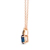 Thumbnail Image 2 of Le Vian® Oval Deep Sea Blue Topaz™ and 0.10 CT. T.W. Diamond Pendant in 14K Strawberry Gold®