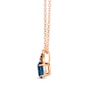 Thumbnail Image 1 of Le Vian® Oval Deep Sea Blue Topaz™ and 0.10 CT. T.W. Diamond Pendant in 14K Strawberry Gold®