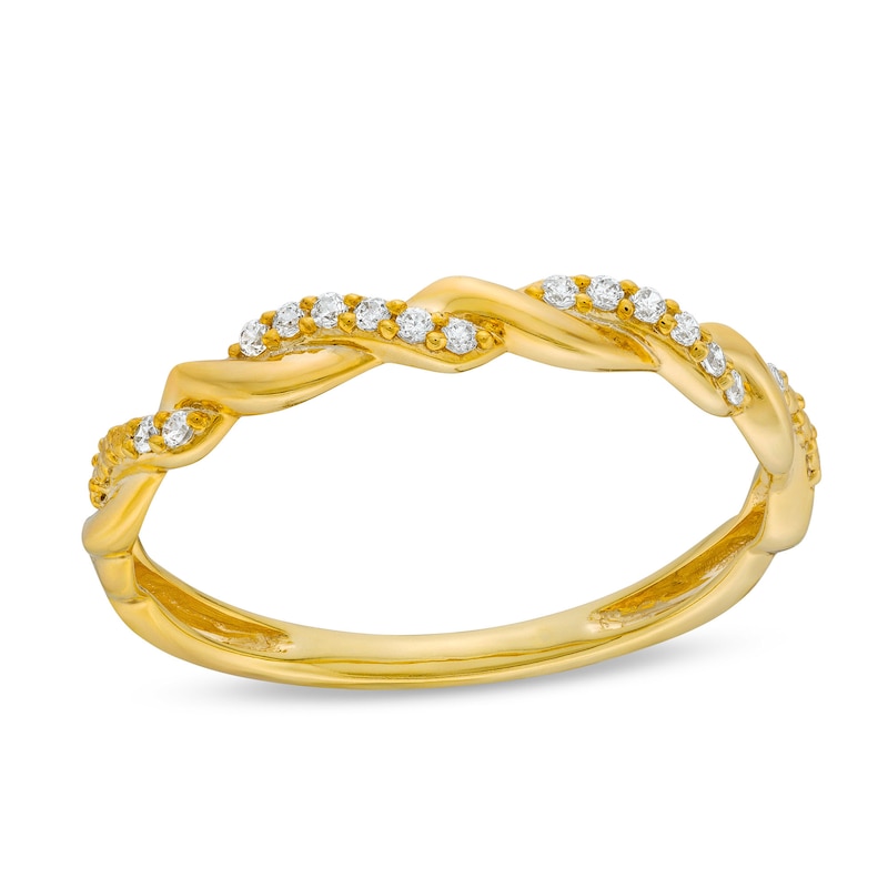 Circle of Gratitude® Collection 0.065 CT. T.W. Diamond Polished Braided Band in 10K Gold|Peoples Jewellers