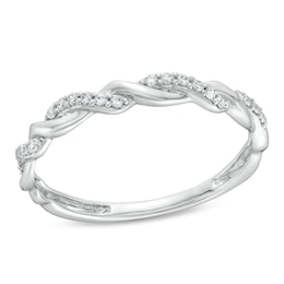 Circle of Gratitude® Collection 0.065 CT. T.W. Diamond Polished Braided Band in Sterling Silver