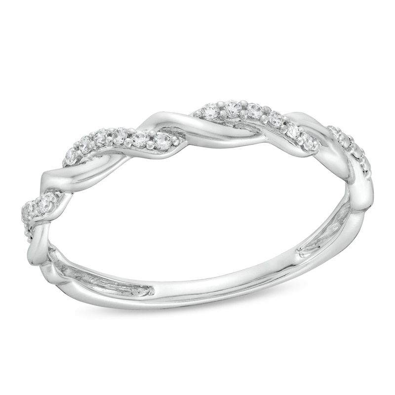 Main Image 1 of Circle of Gratitude® Collection 0.065 CT. T.W. Diamond Polished Braided Band in Sterling Silver