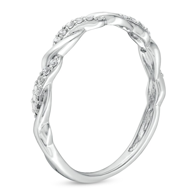 Main Image 3 of Circle of Gratitude® Collection 0.065 CT. T.W. Diamond Polished Braided Band in Sterling Silver