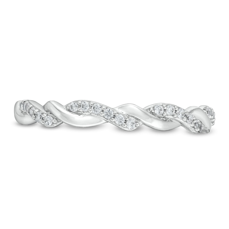 Main Image 4 of Circle of Gratitude® Collection 0.065 CT. T.W. Diamond Polished Braided Band in Sterling Silver