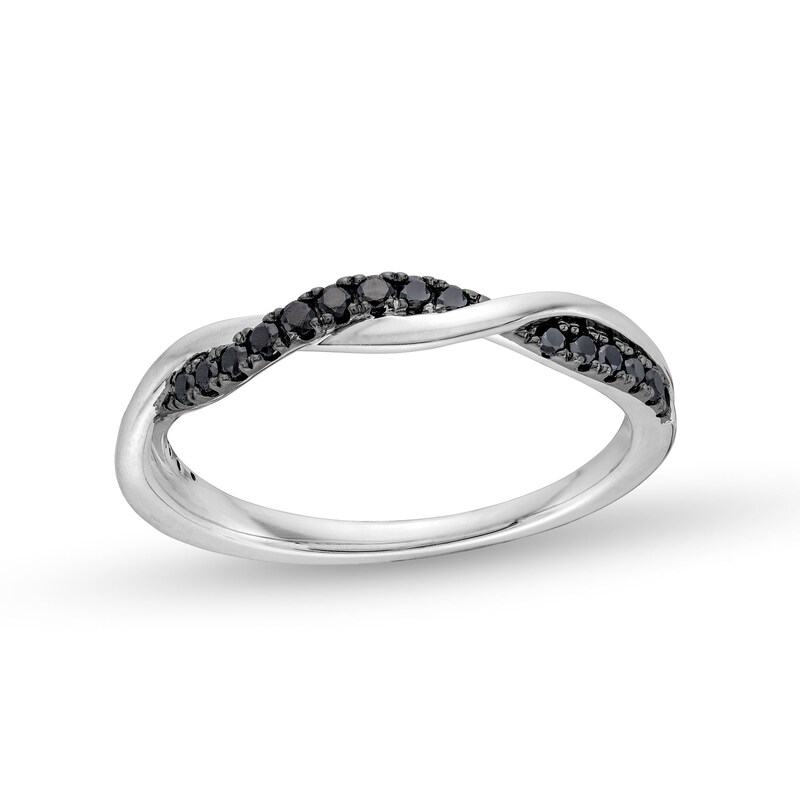 Circle of Gratitude® Collection 0.20 CT. T.W. Black Diamond Polished Braided Band in Sterling Silver