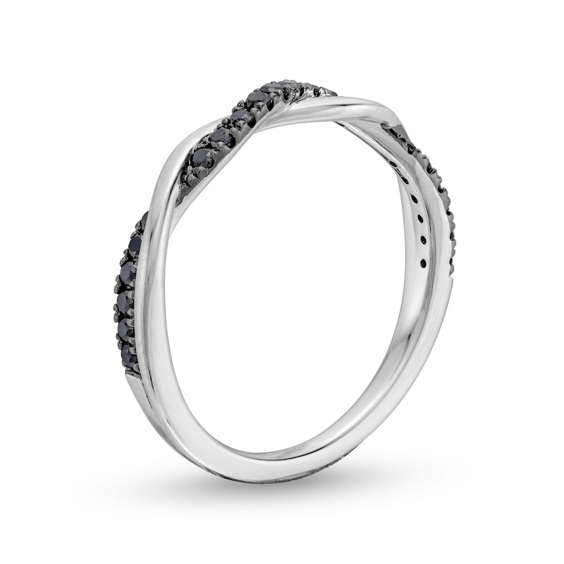 Main Image 3 of Circle of Gratitude® Collection 0.20 CT. T.W. Black Diamond Polished Braided Band in Sterling Silver