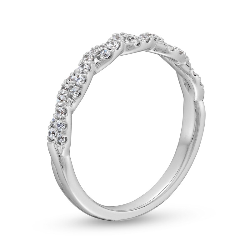 Main Image 3 of Circle of Gratitude® Collection 0.25 CT. T.W. Diamond Braided Band in 10K White Gold