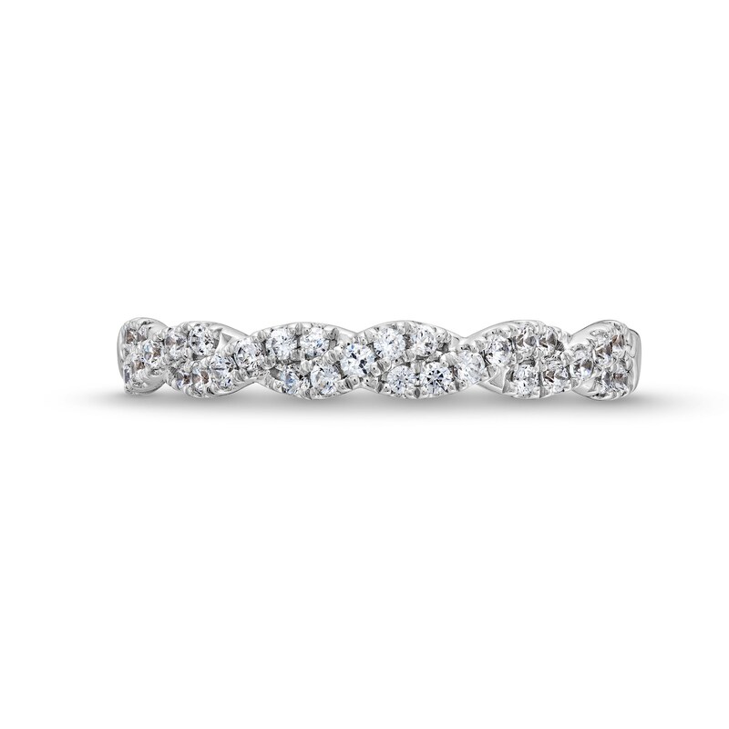 Main Image 4 of Circle of Gratitude® Collection 0.25 CT. T.W. Diamond Braided Band in 10K White Gold