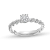 Thumbnail Image 1 of Circle of Gratitude® Collection 0.10 CT. T.W. Diamond Frame Braided Shank Ring in 10K White Gold