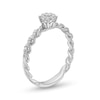 Thumbnail Image 2 of Circle of Gratitude® Collection 0.10 CT. T.W. Diamond Frame Braided Shank Ring in 10K White Gold