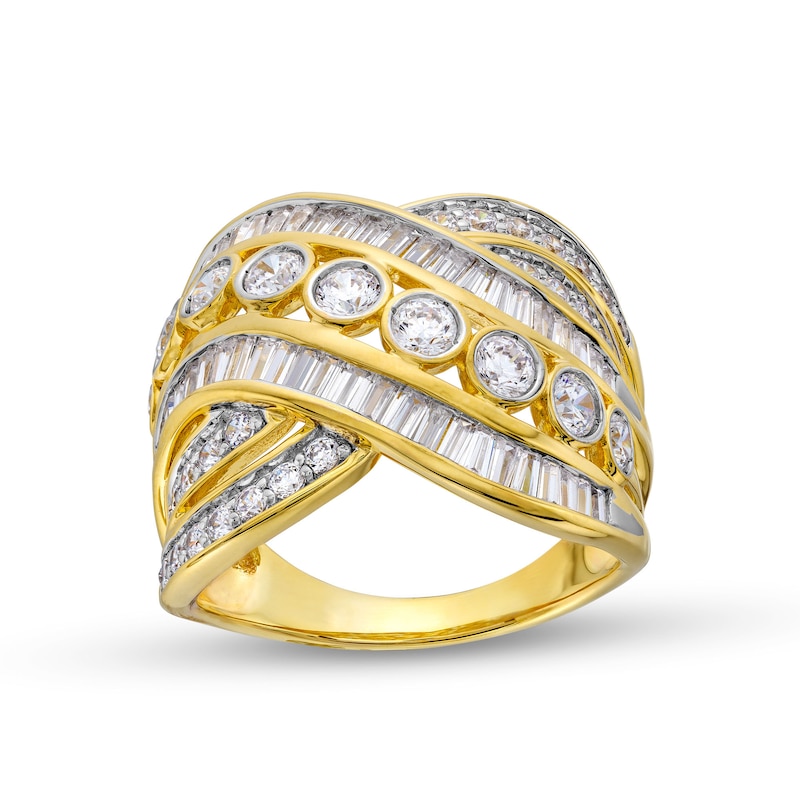 2.00 CT. T.W. Diamond Bezel-Set Bypass Multi-Row Ring in 10K Gold